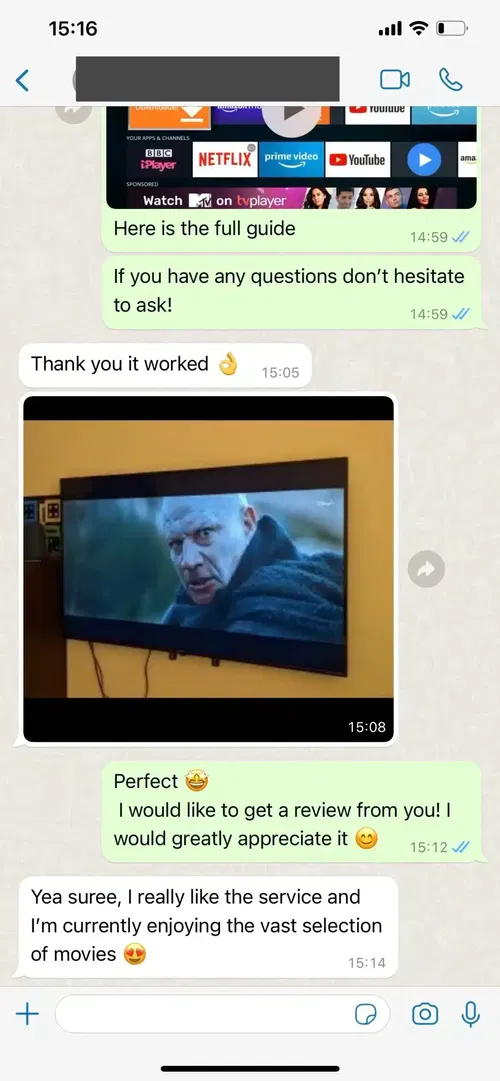 Testimonial from Feedback from David
